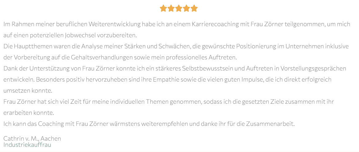 Rezension Cathie Coaching neu